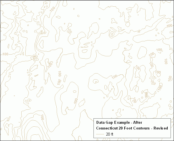 Example of error in Elevation Contour dataset