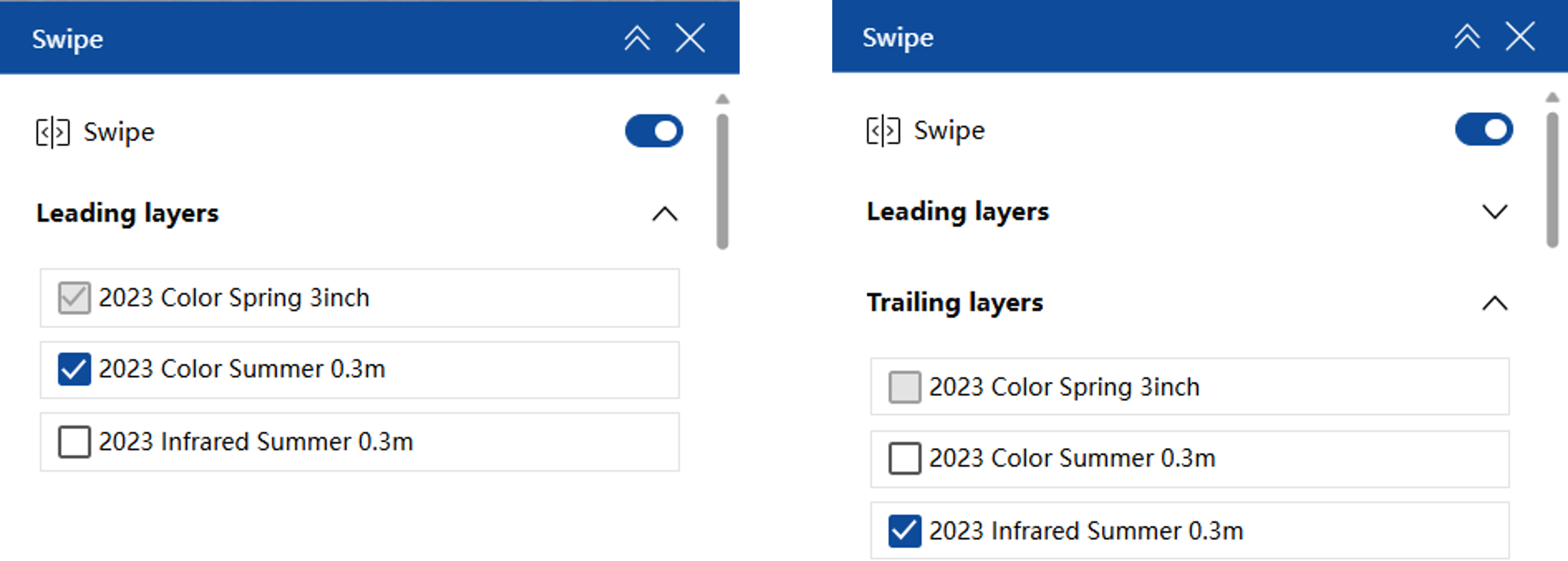 Swipe Tool with leading and trailing layers