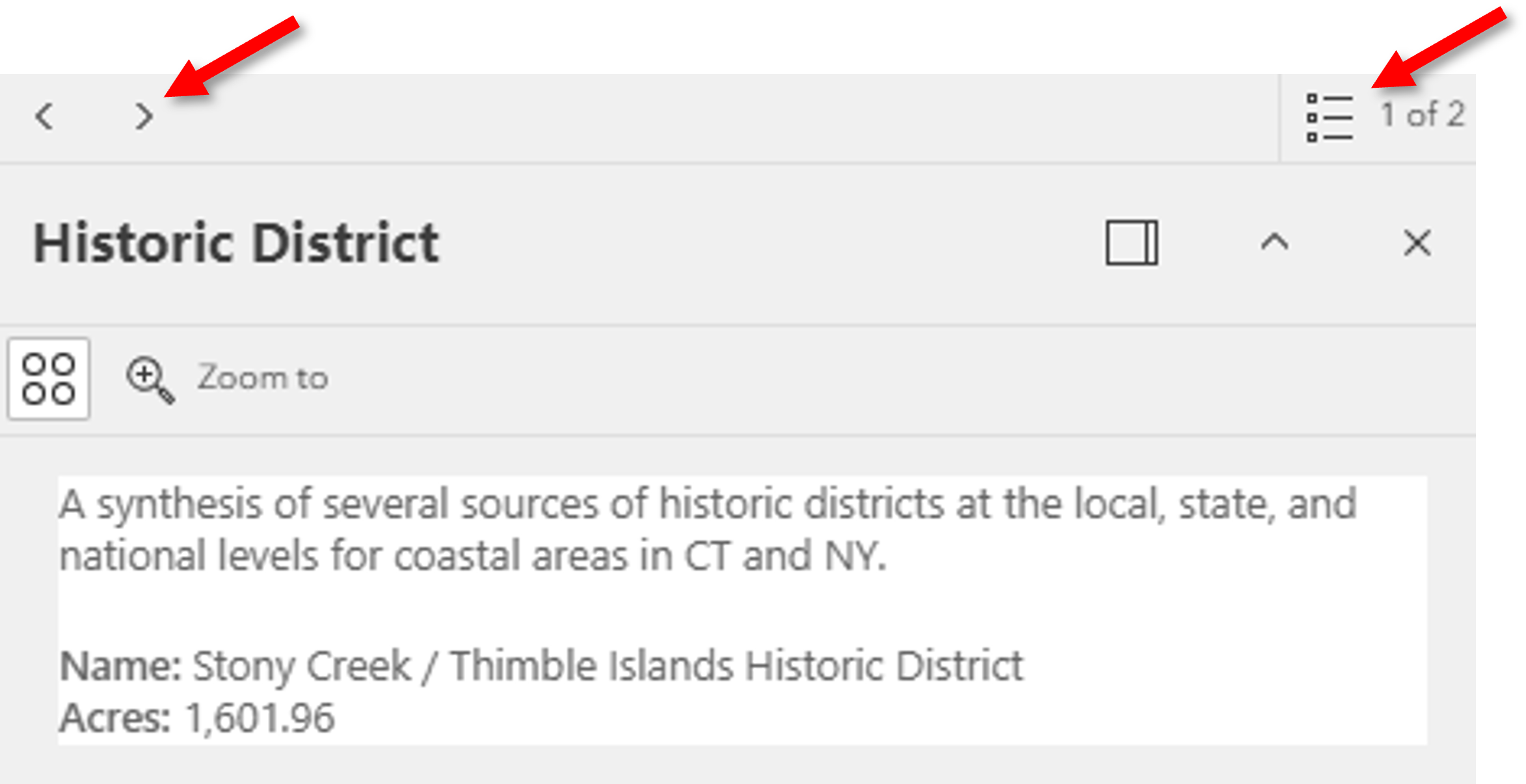Popup with multiple features