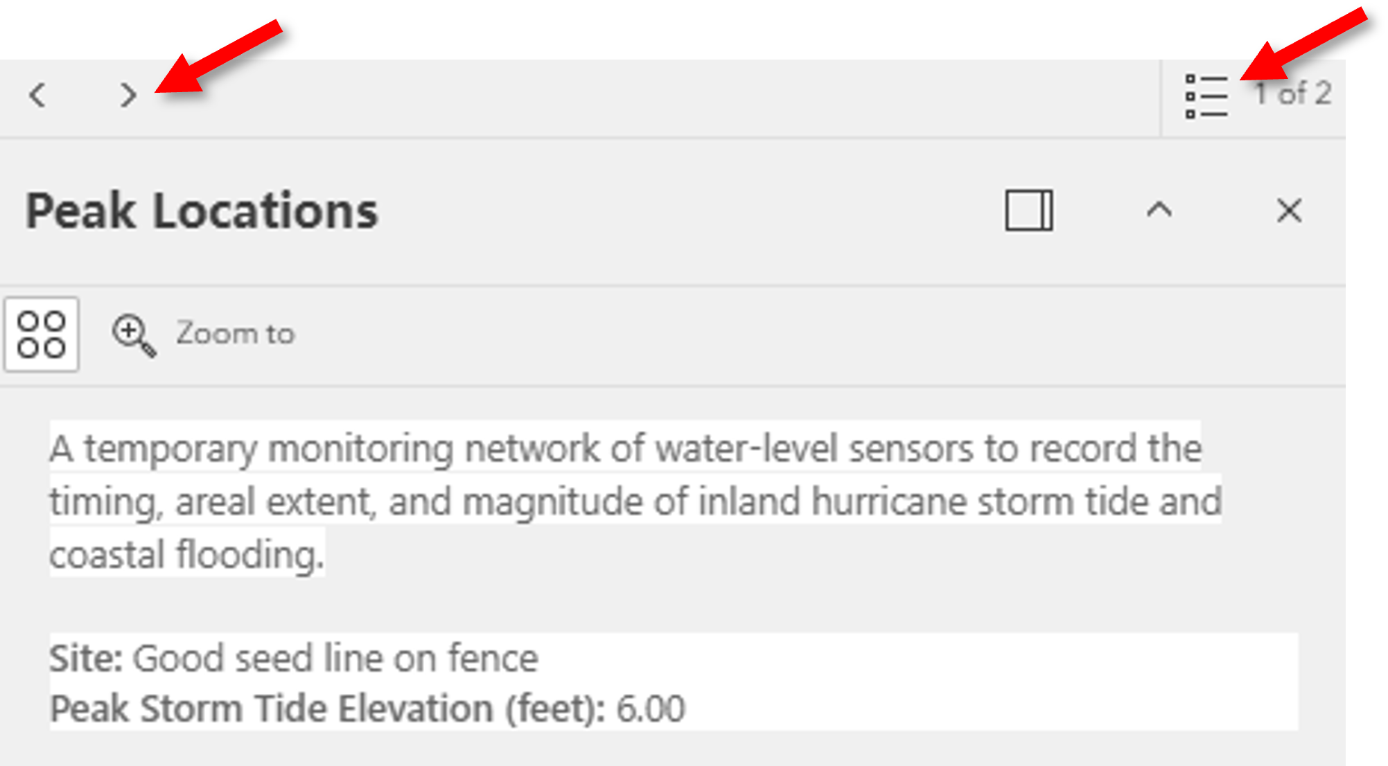 Popup with multiple features