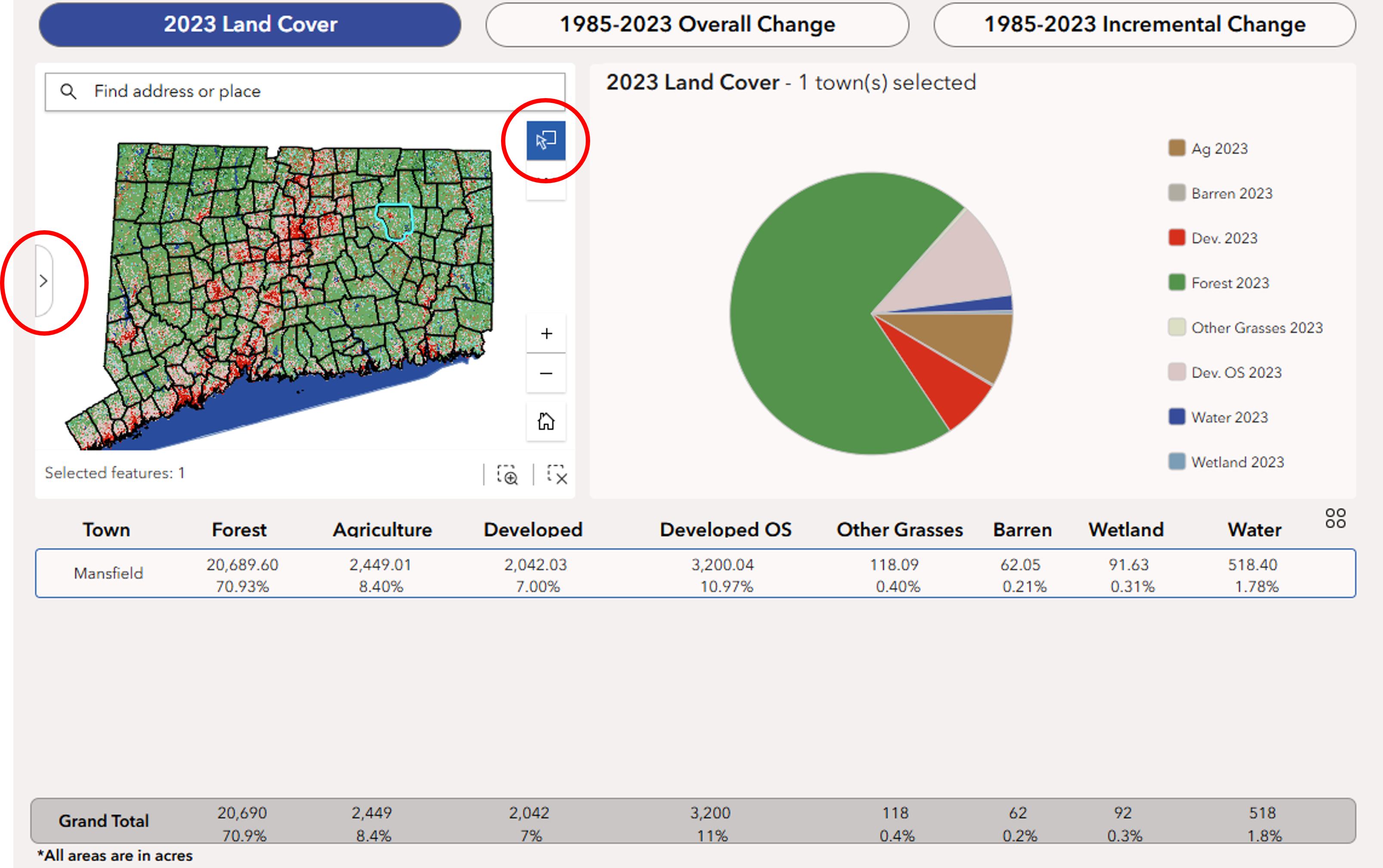 Image showing location of selection tools on the tool.