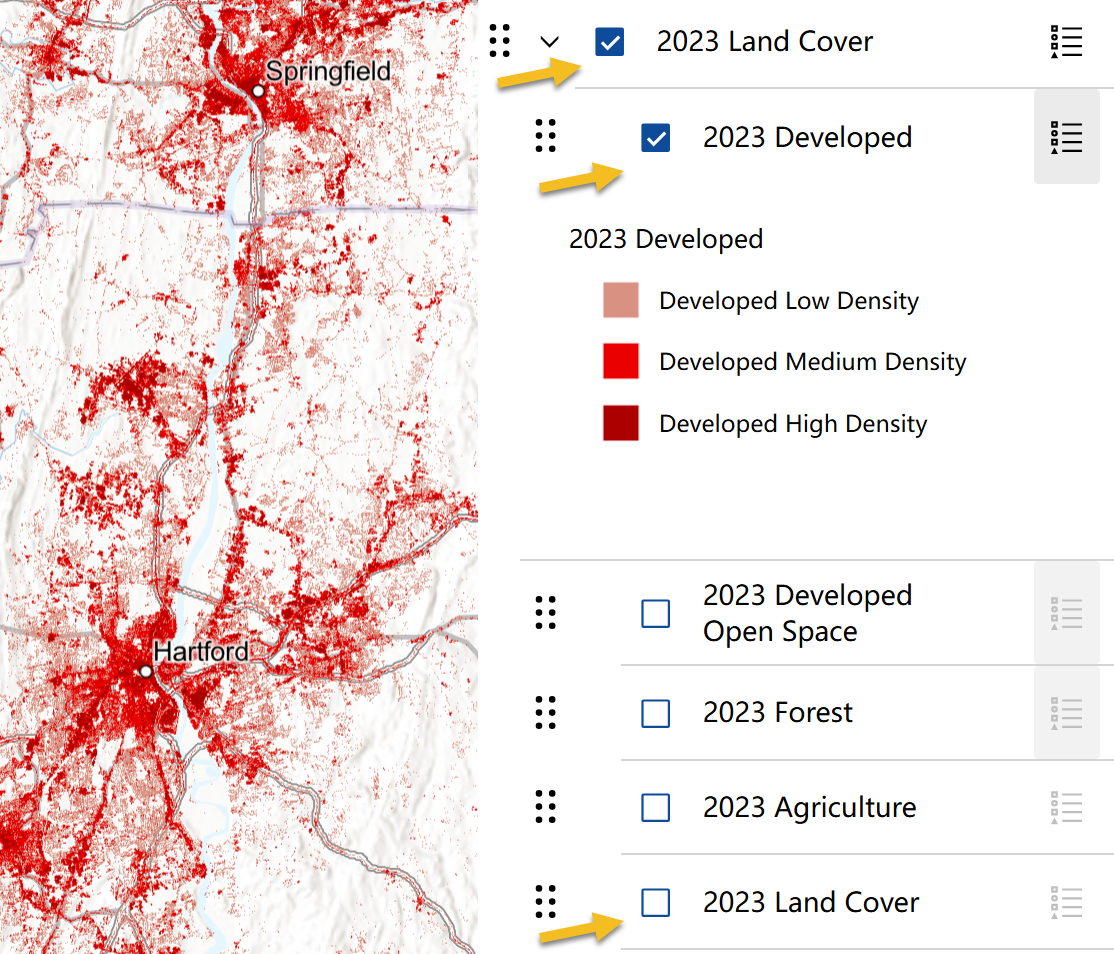 Graphic of the layer list with a group