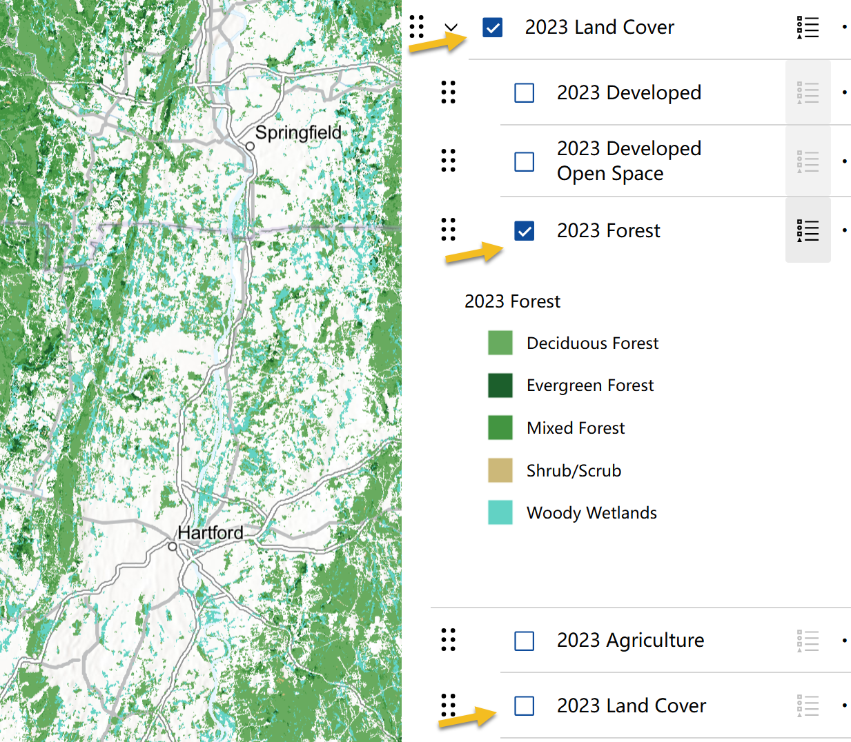 Graphic of the layer list with a group