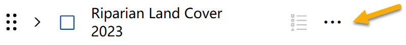 Options menu in the layer list