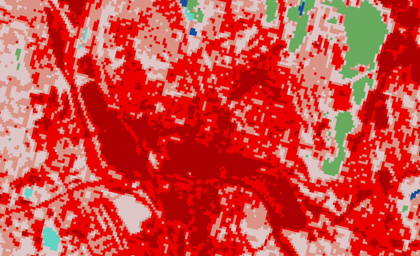 NLCD land cover zoomed in example.