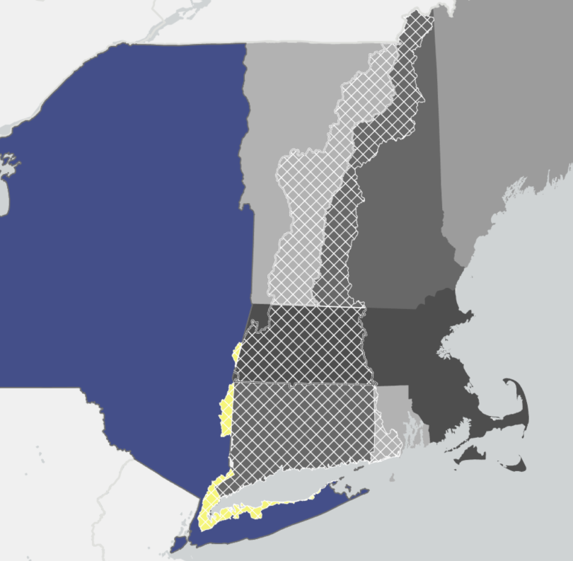 Graphic of the NY portion of the Long Island Sound Watershed